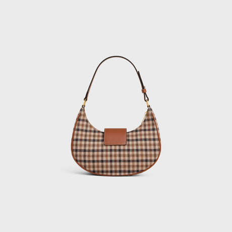 MEDIUM AVA TRIOMPHE BAG IN TARTAN TEXTILE and CALFSKIM - Image 3