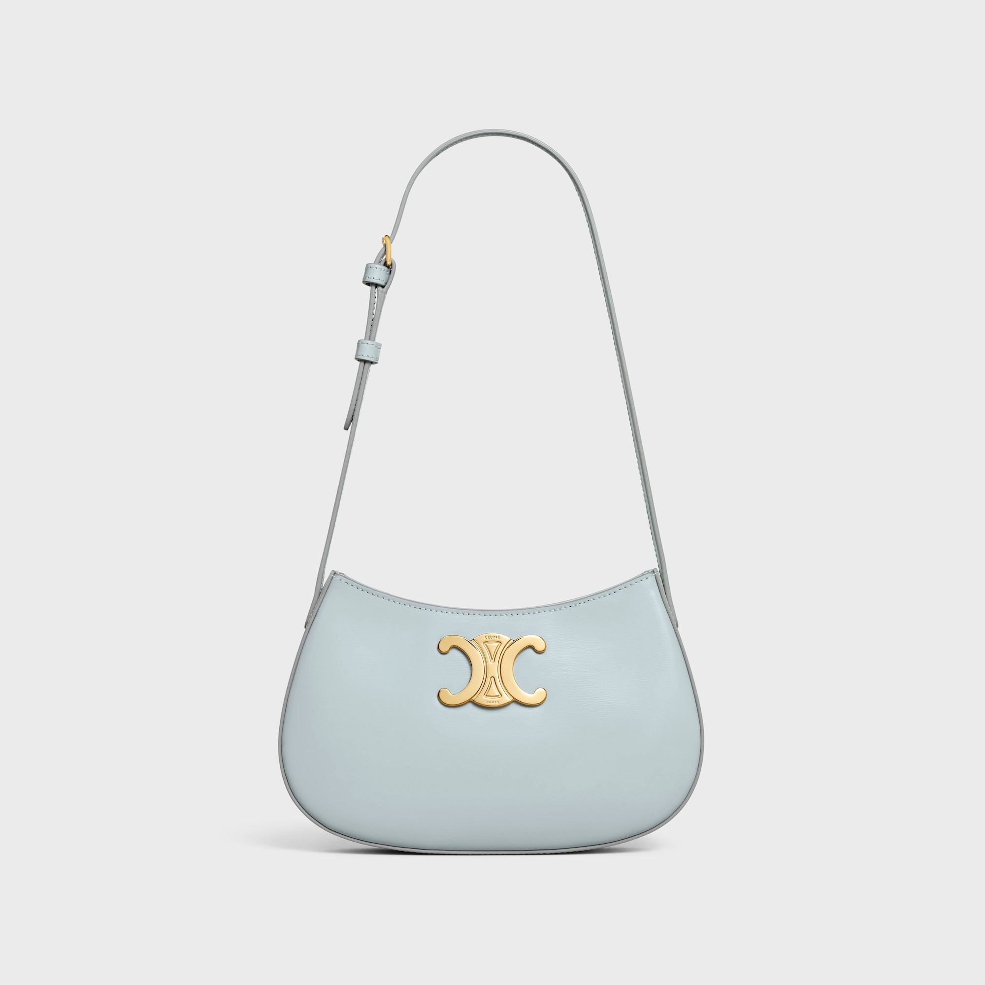 MEDIUM TILLY BAG IN SHINY CALFSKIN ICE BLUE