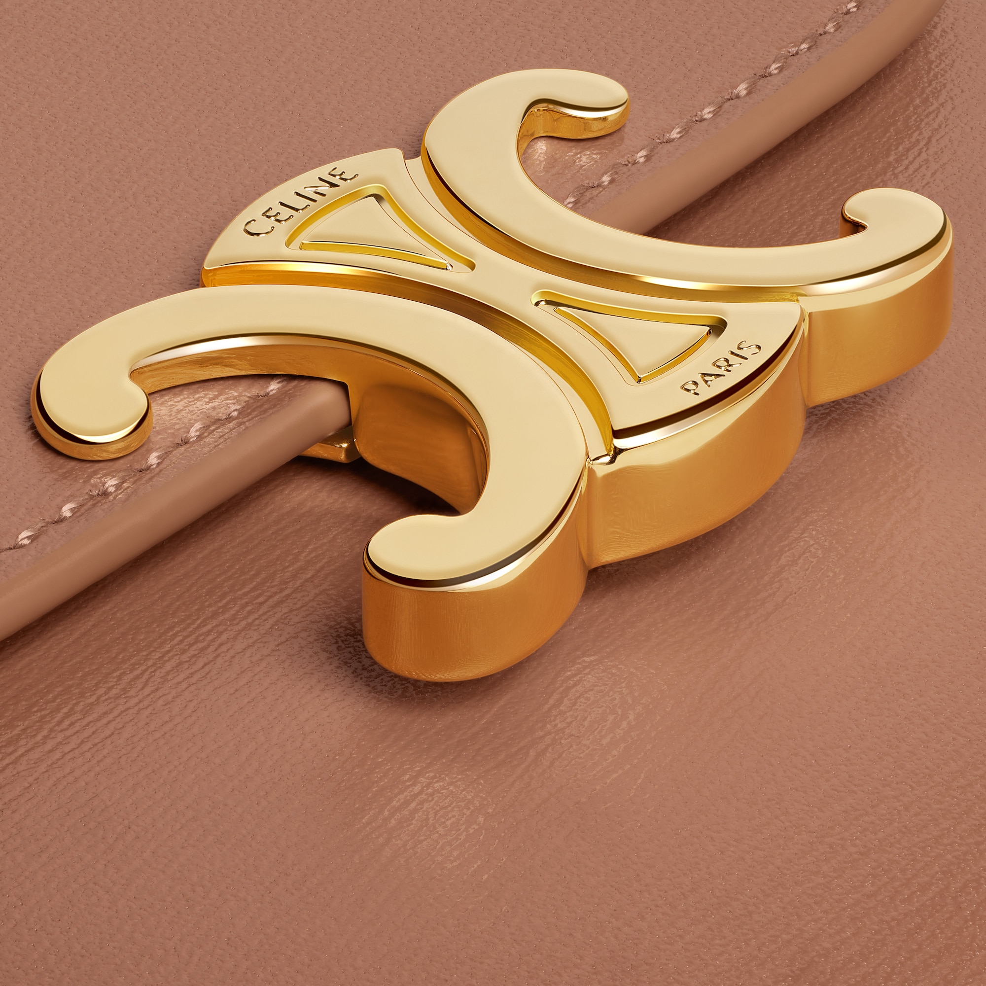 SMALL FLAP WALLER TRIOMPHE IN SHINY CALFSKIN BRONZE - Image 5