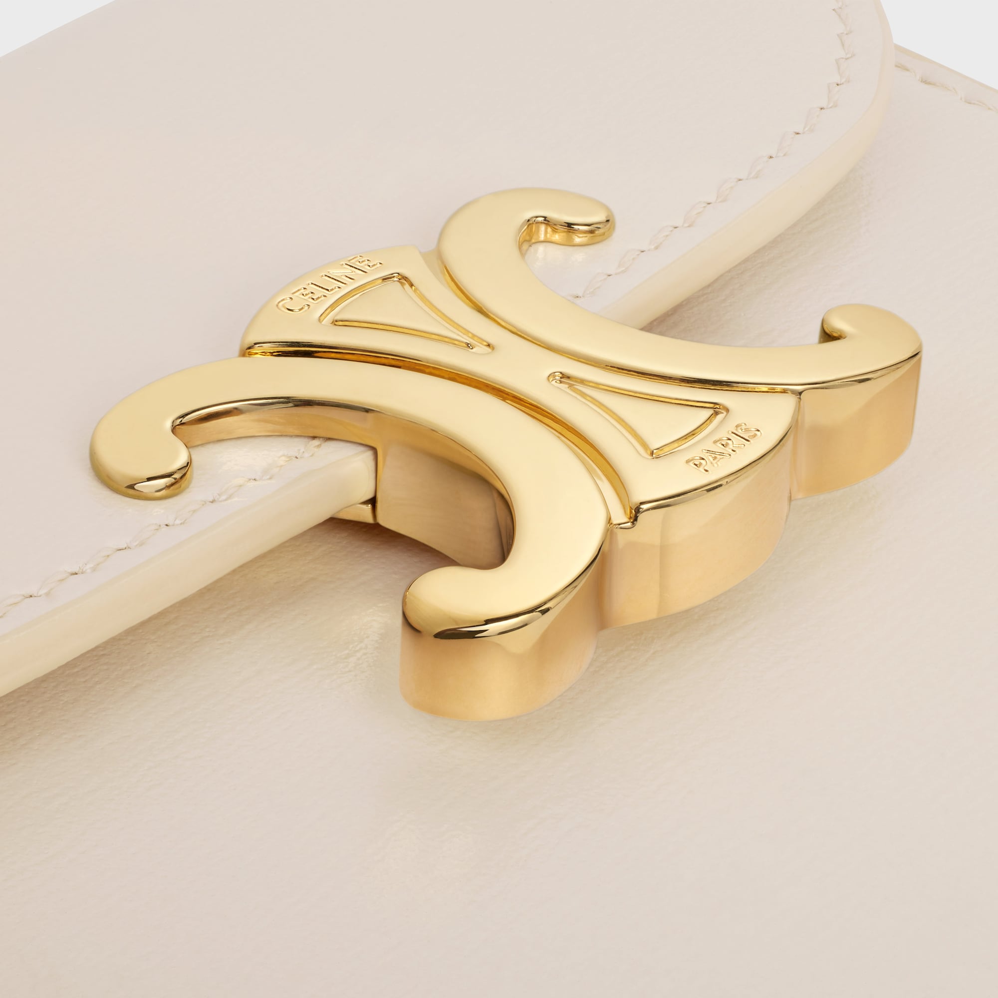 SMALL FLAP WALLER TRIOMPHE IN SHINY CALFSKIN PALE BEIGE - Image 5