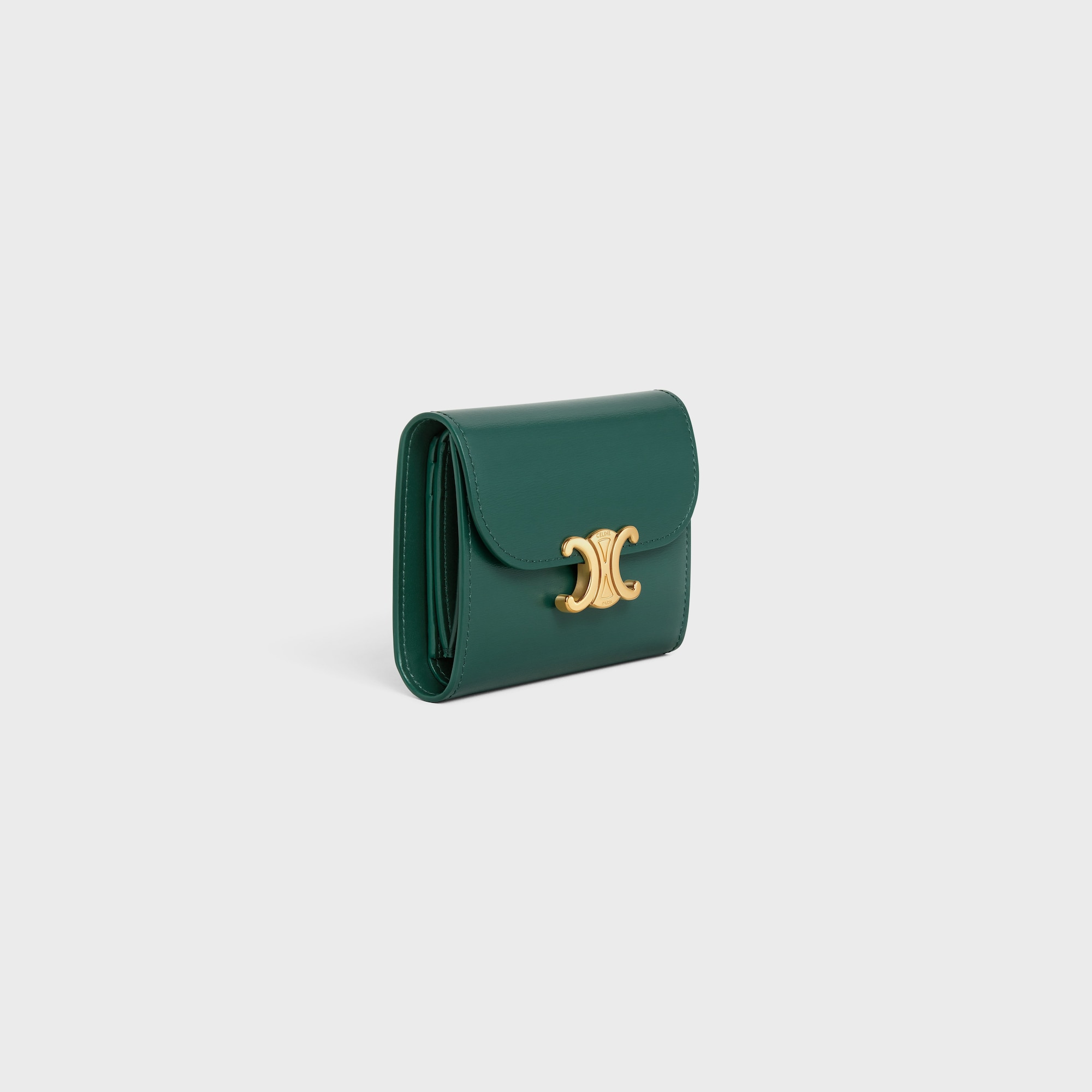 SMALL FLAP WALLER TRIOMPHE IN SHINY CALFSKIN AMAZONE - Image 2