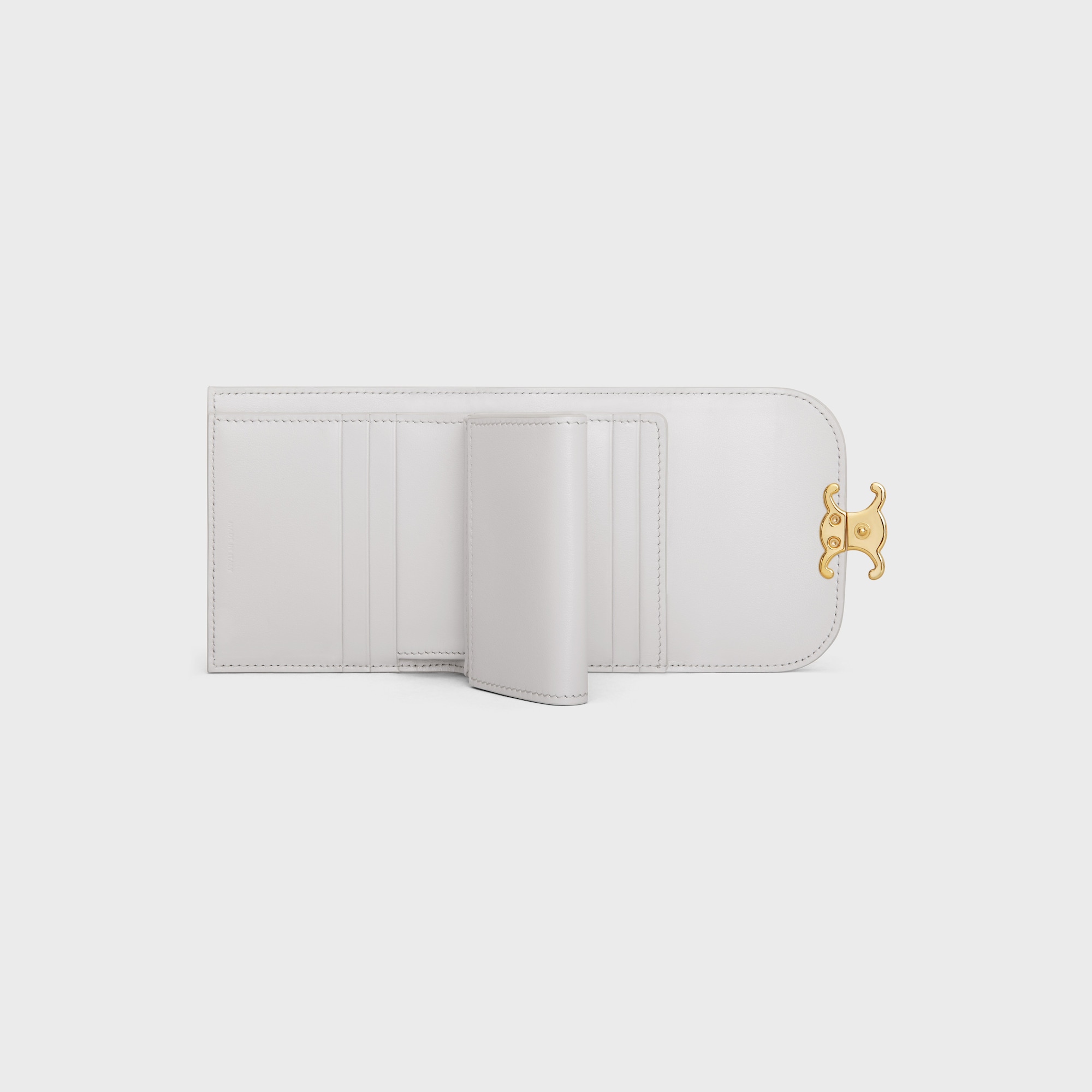 SMALL FLAP WALLER TRIOMPHE IN SHINY CALFSKIN CLOUDY GREY - Image 4