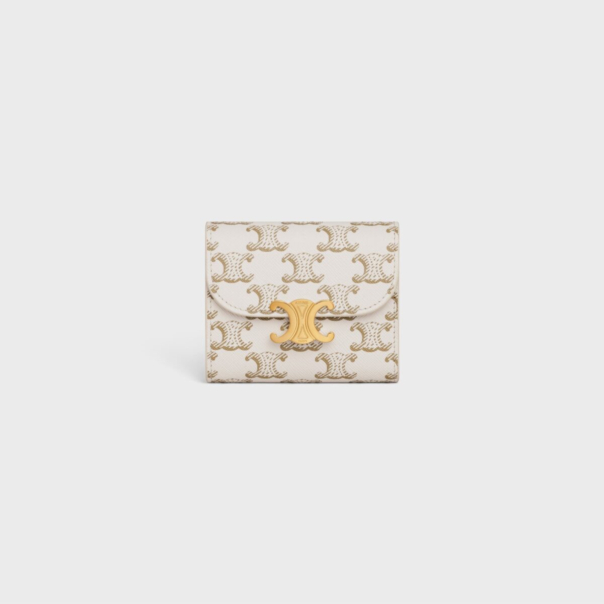 SMALL FLAP WALLET TRIOMPHE IN TRIOMPHE CANVAS TAN