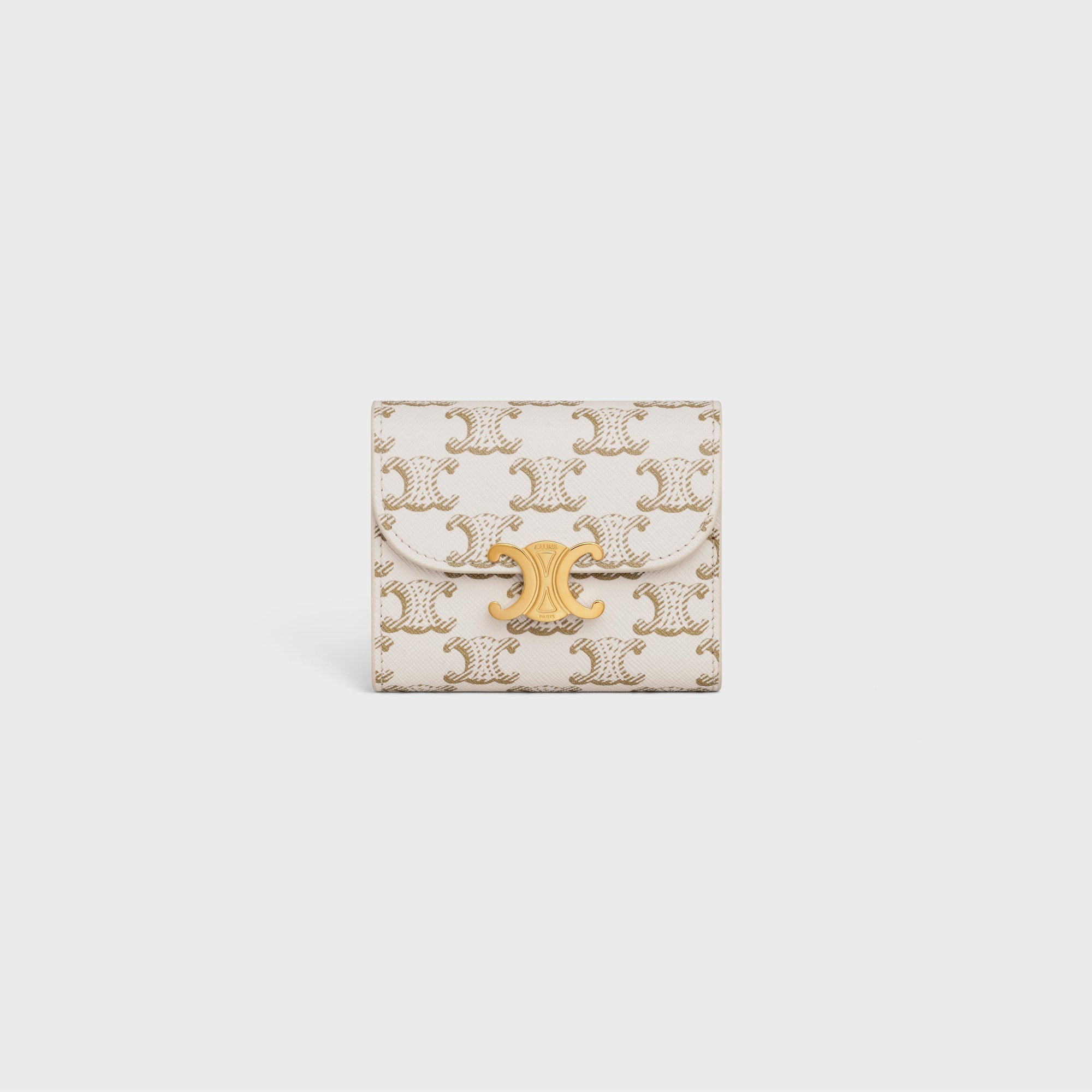 SMALL FLAP WALLET TRIOMPHE IN TRIOMPHE CANVAS TAN