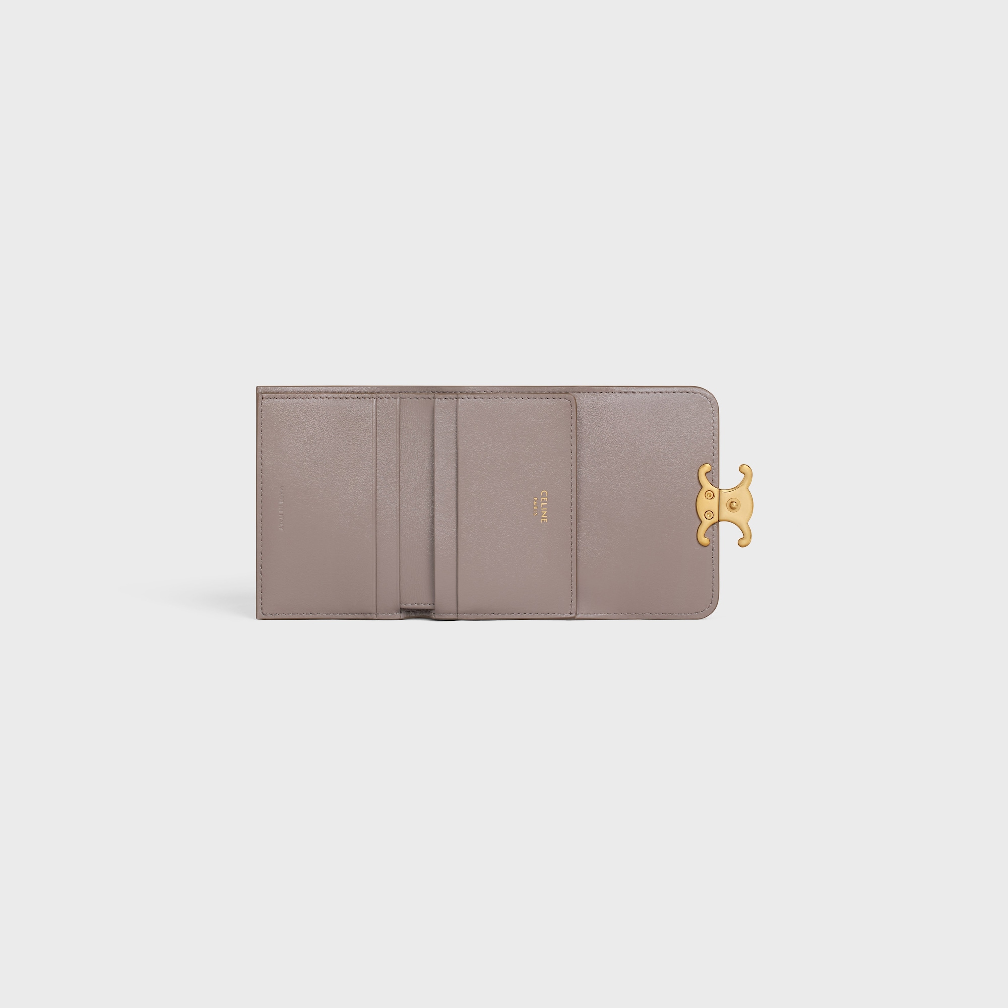 COMPACT WALLET WITH COIN TRIOMPHE IN SHINY CALFSKIN PEBBLE - Image 4