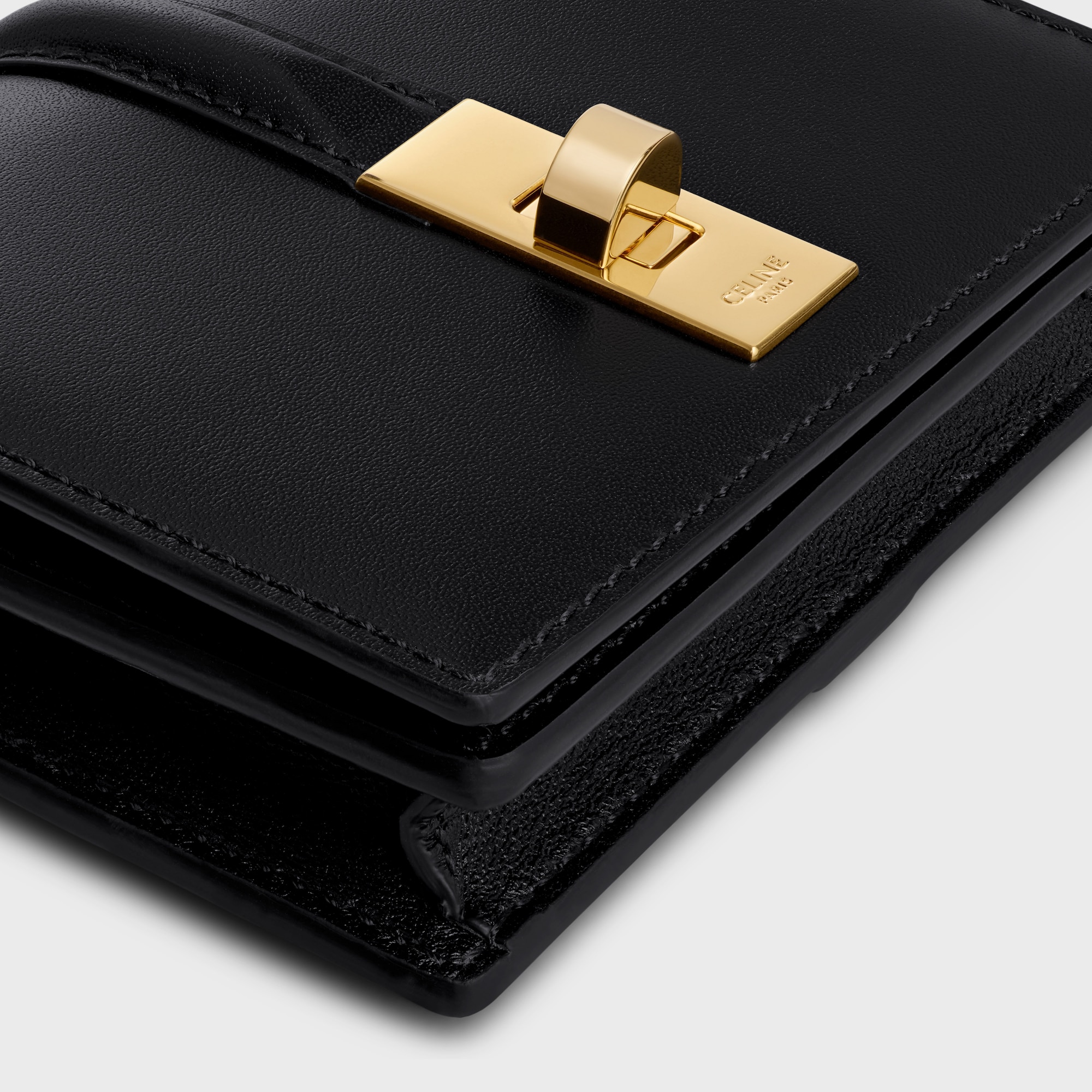 CARD HOLDER WITH FLAP 16 IN SATINATED CALFSKIN BLACK - Image 5