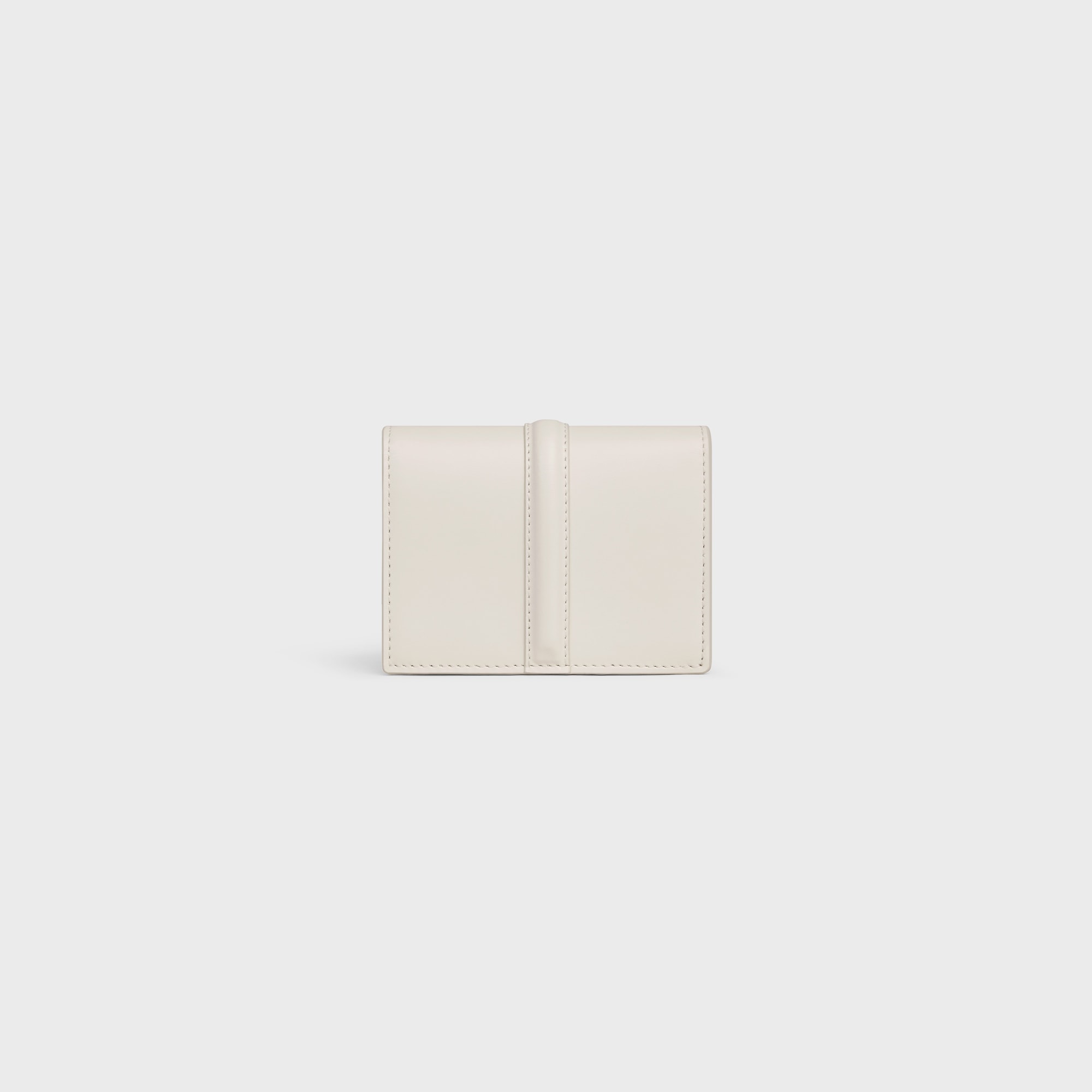 CARD HOLDER WITH FLAP 16 IN SATINATED CALFSKIN WHITE COTTON - Image 3
