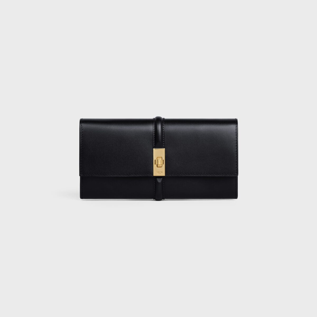 LARGE WALLET 16 IN SATINATED CALFSKIN BLACK