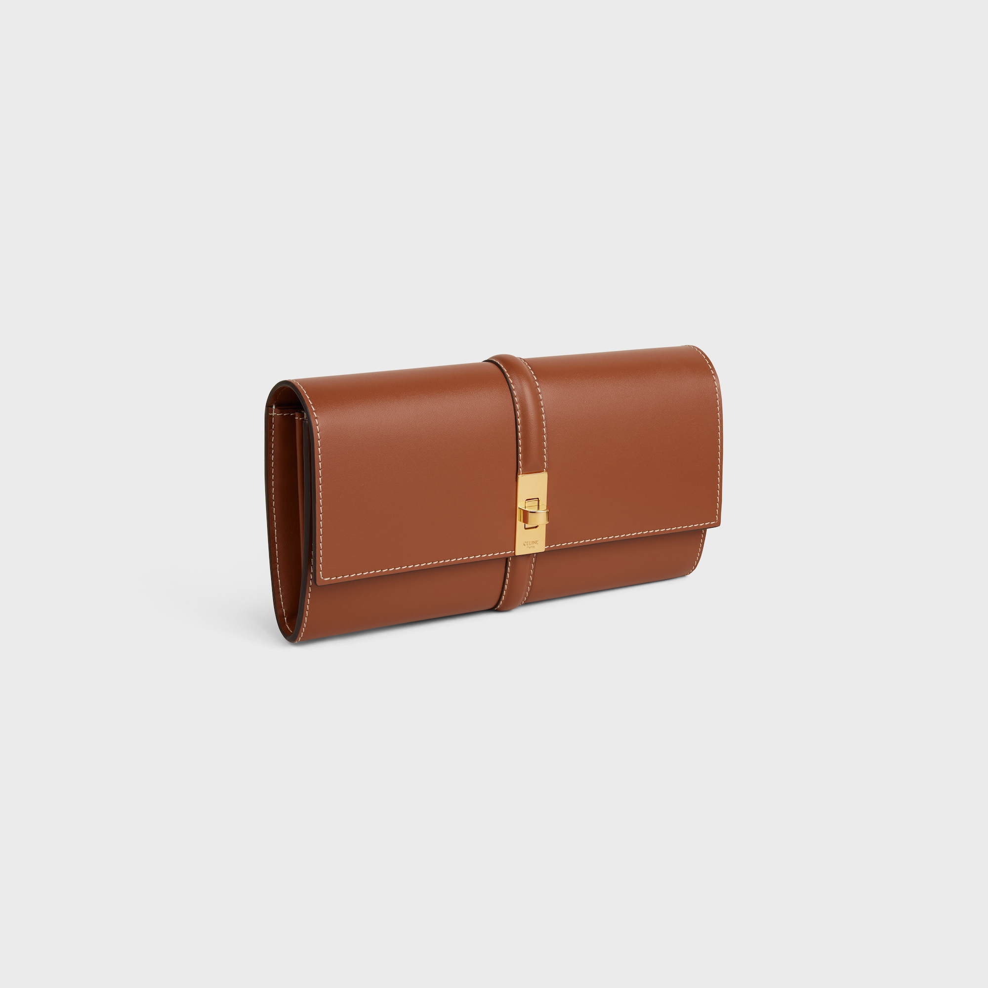 LARGE WALLET 16 IN SATINATED CALFSKIN TAN - Image 2