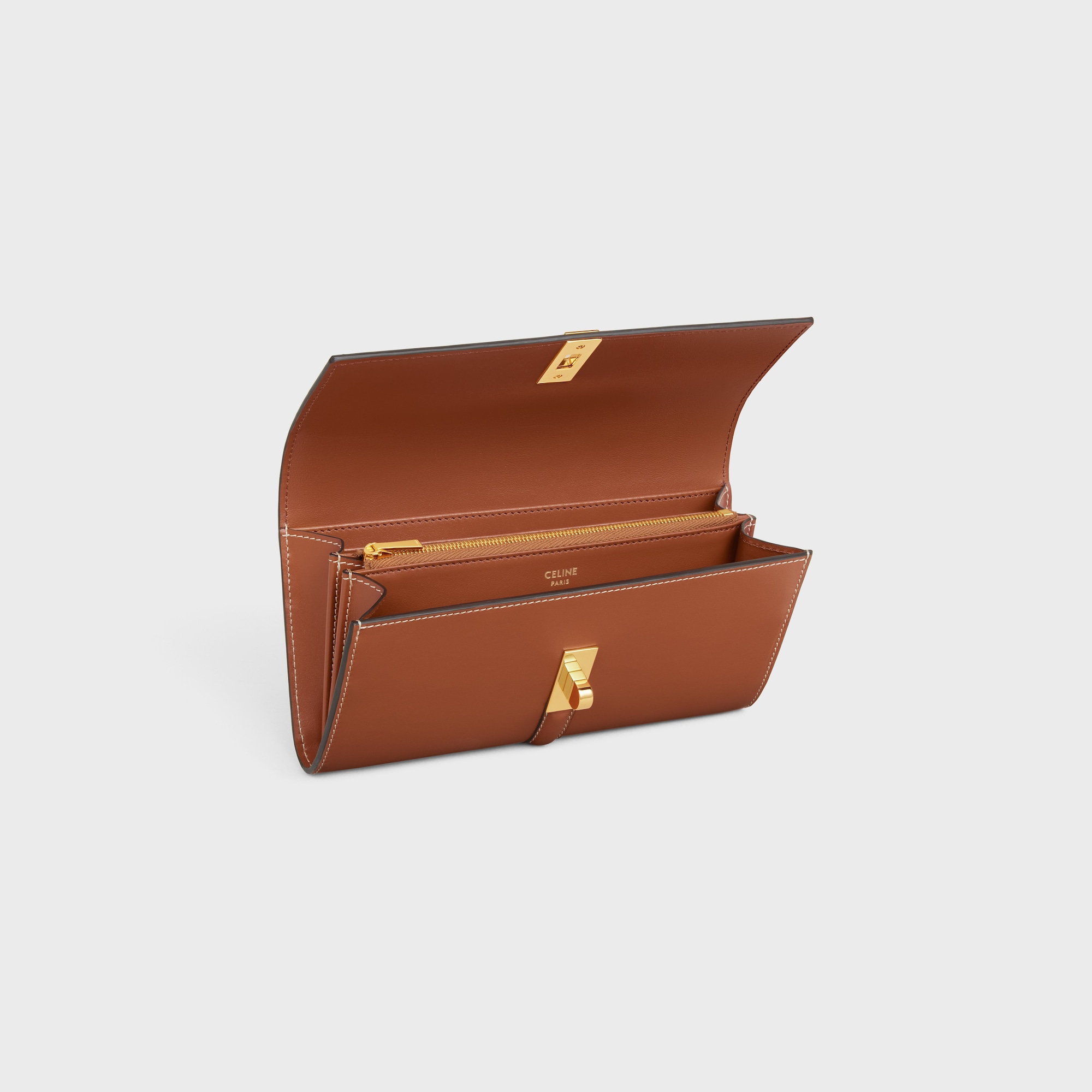 LARGE WALLET 16 IN SATINATED CALFSKIN TAN - Image 4