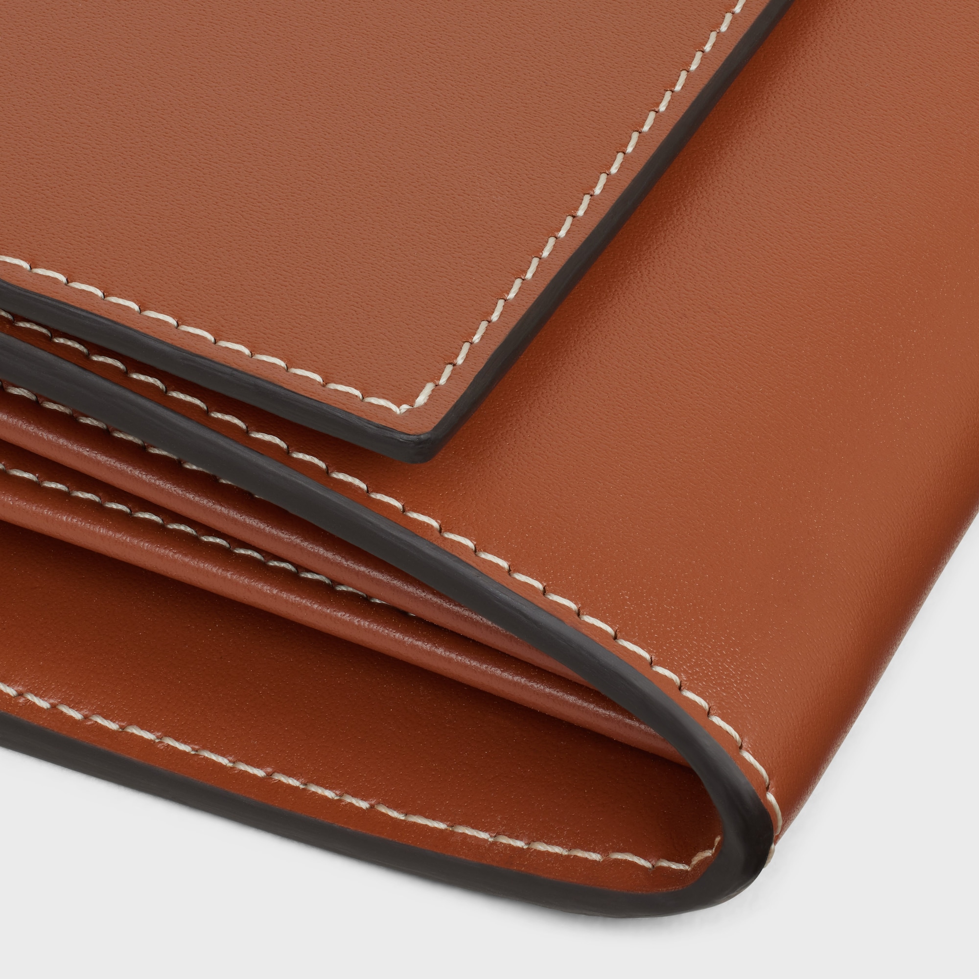 LARGE WALLET 16 IN SATINATED CALFSKIN TAN - Image 5