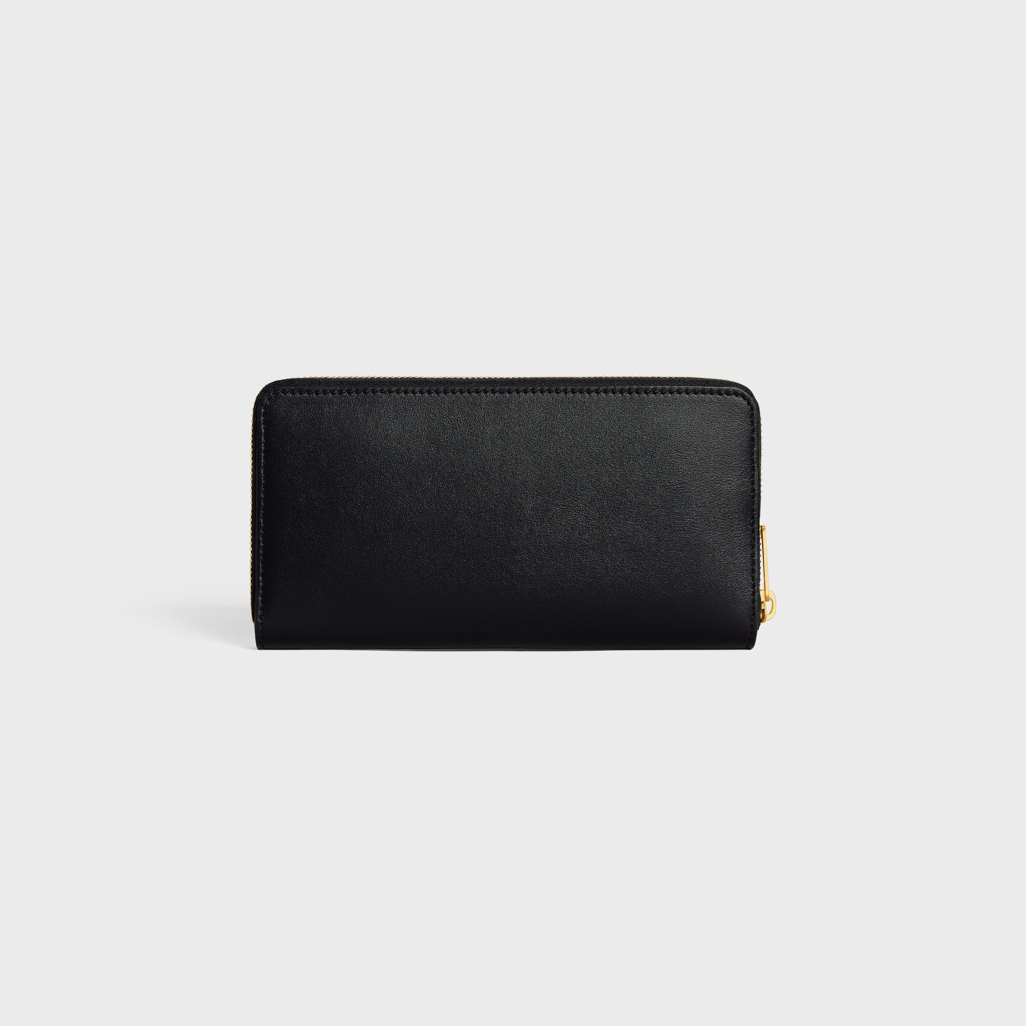 LARGE ZIPPED WALLET CUIR TRIOMPHE IN SMOOTH CALFSKIN BLACK - Image 3