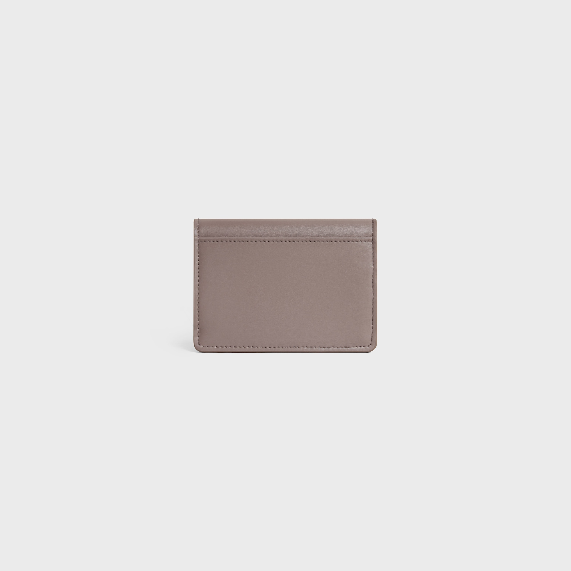 CARD HOLDER WITH FLAP TRIOMPHE IN SHINY CALFSKIN PEBBLE - Image 3