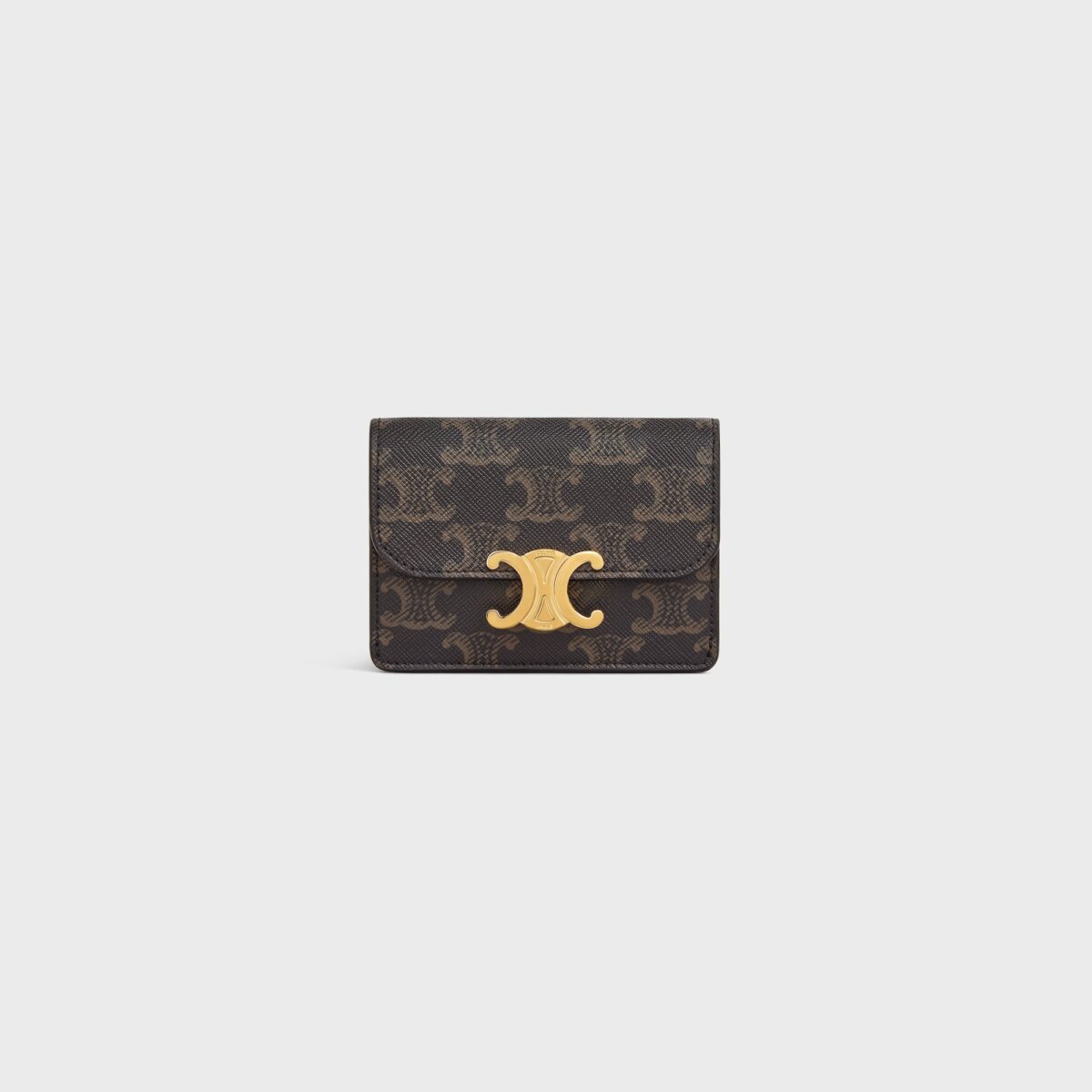 CARD HOLDER WITH FLAP TRIOMPHE IN TRIOMPHE CANVAS TAN