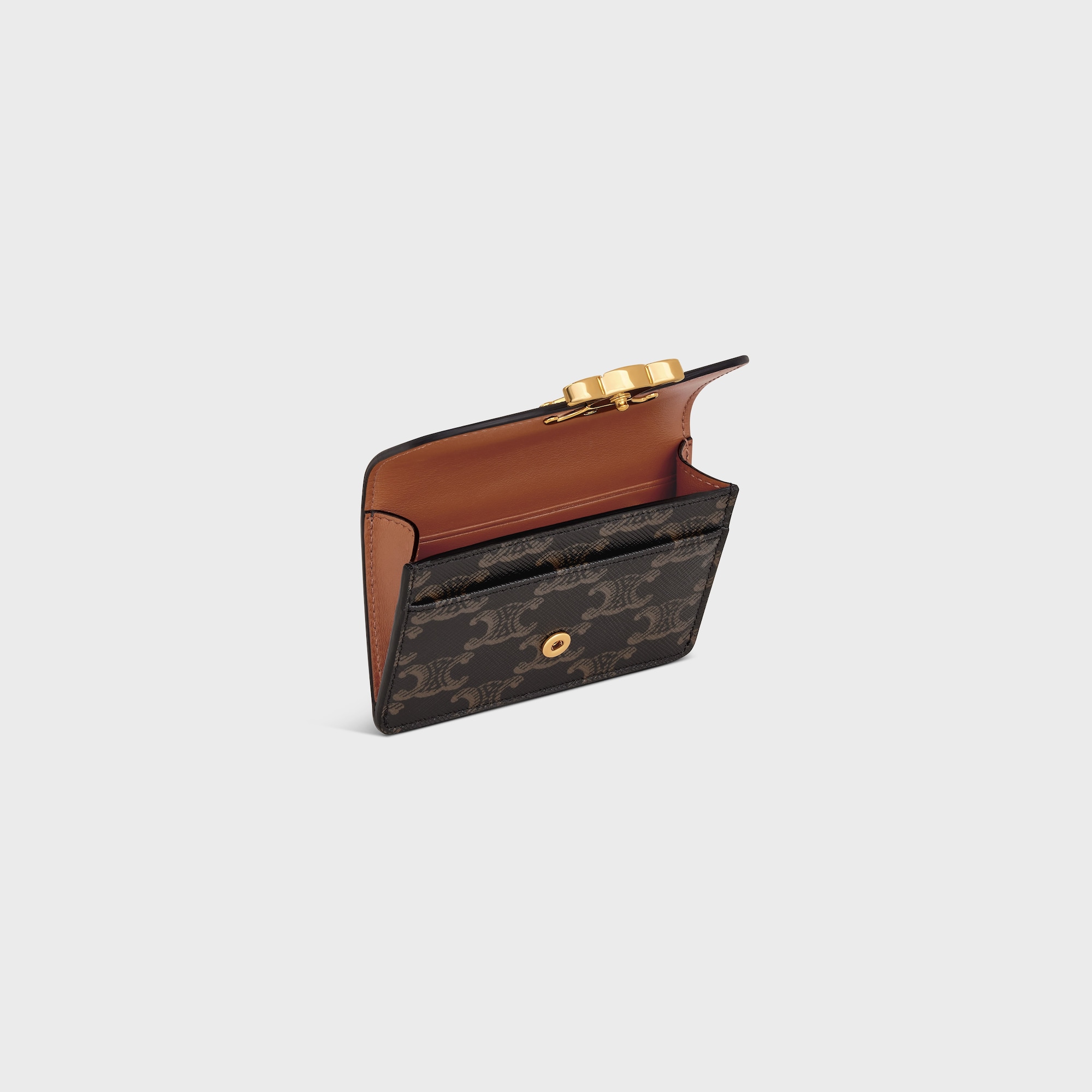CARD HOLDER WITH FLAP TRIOMPHE IN TRIOMPHE CANVAS TAN - Image 4