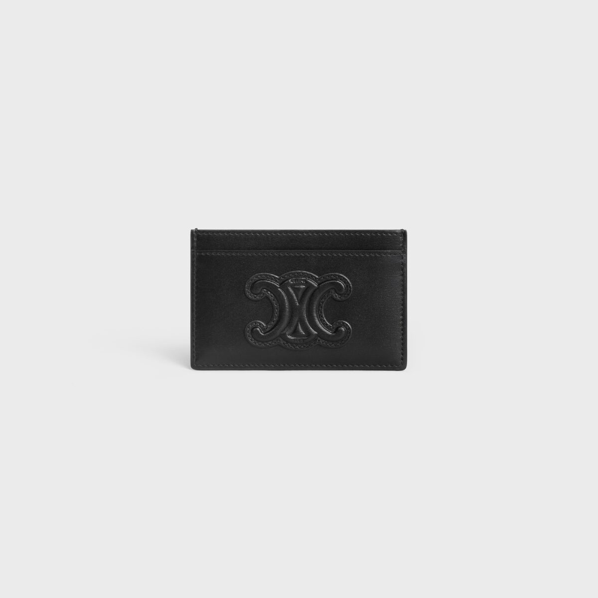 CARD HOLDER CUIR TRIOMPHE IN SHINY CALFSKIN BLACK