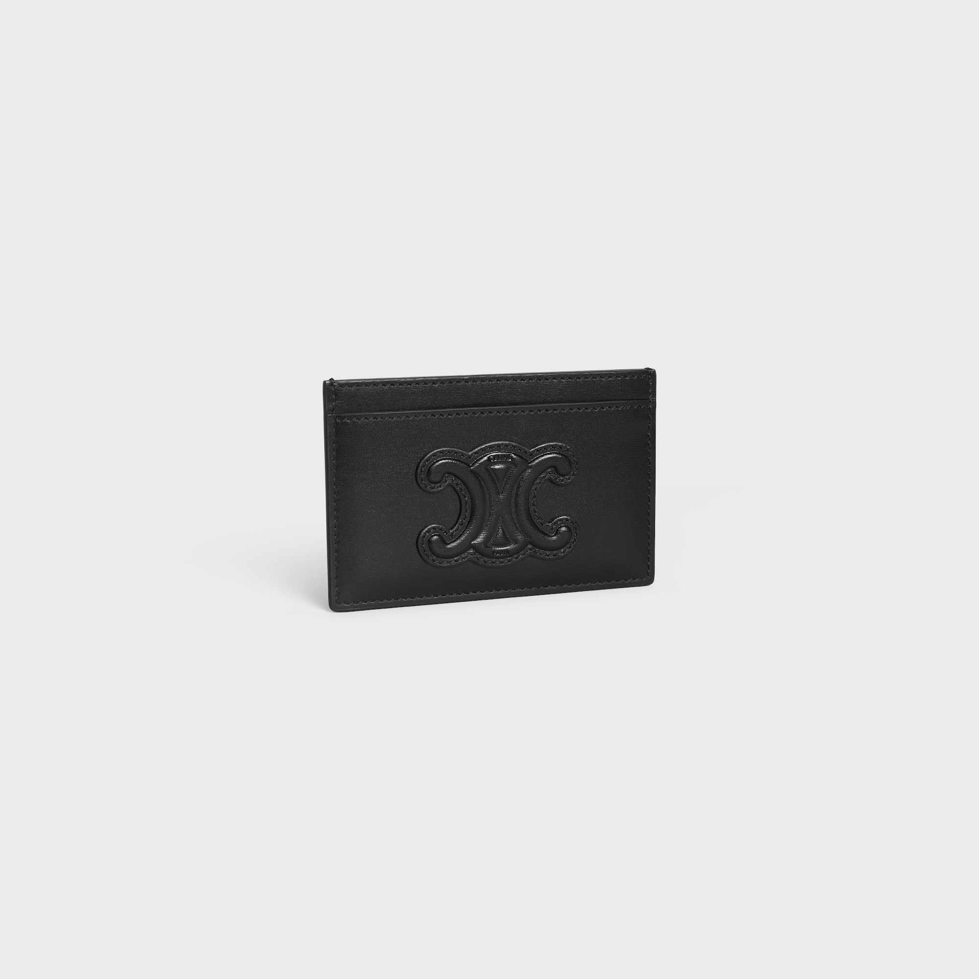 CARD HOLDER CUIR TRIOMPHE IN SHINY CALFSKIN BLACK - Image 2