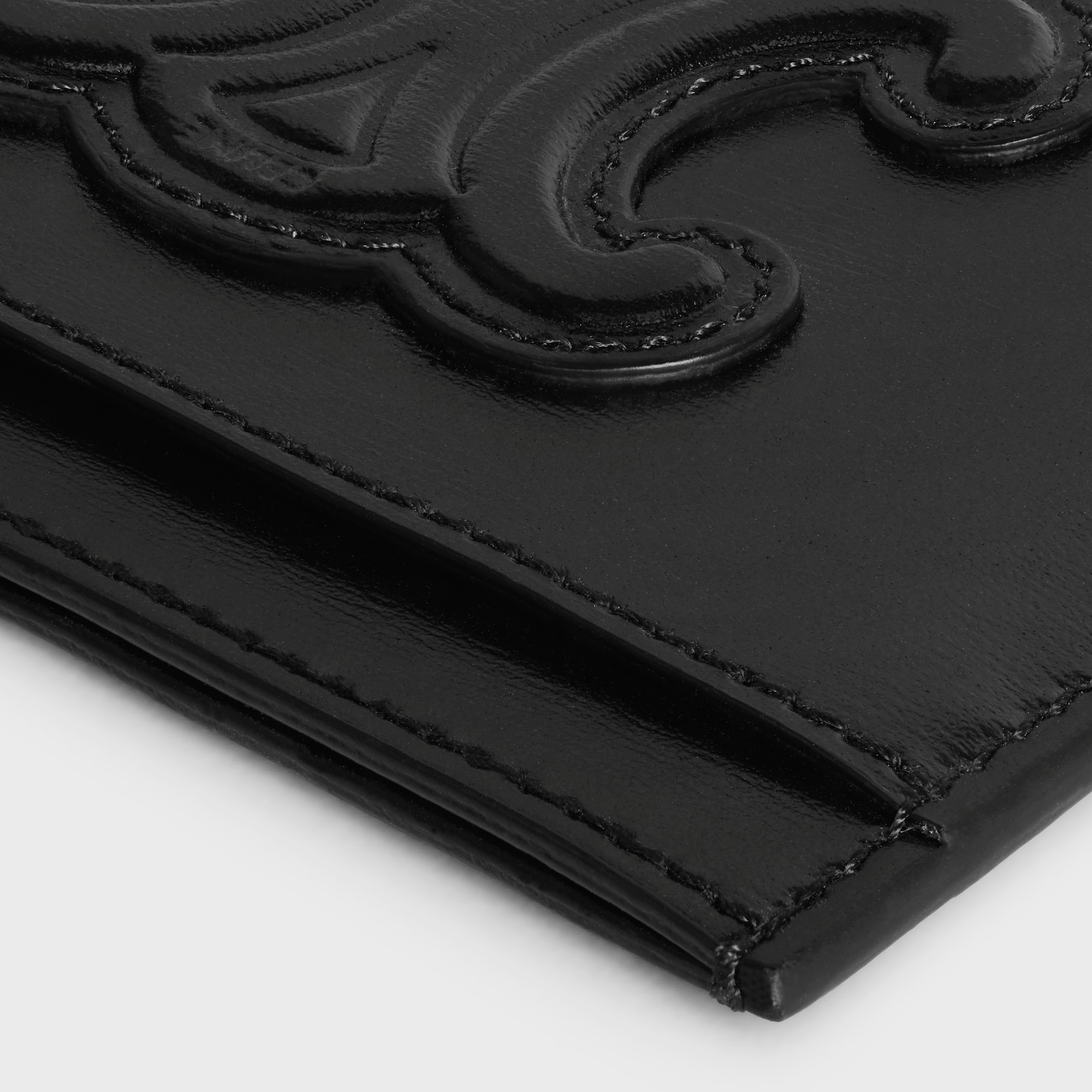 CARD HOLDER CUIR TRIOMPHE IN SHINY CALFSKIN BLACK - Image 4