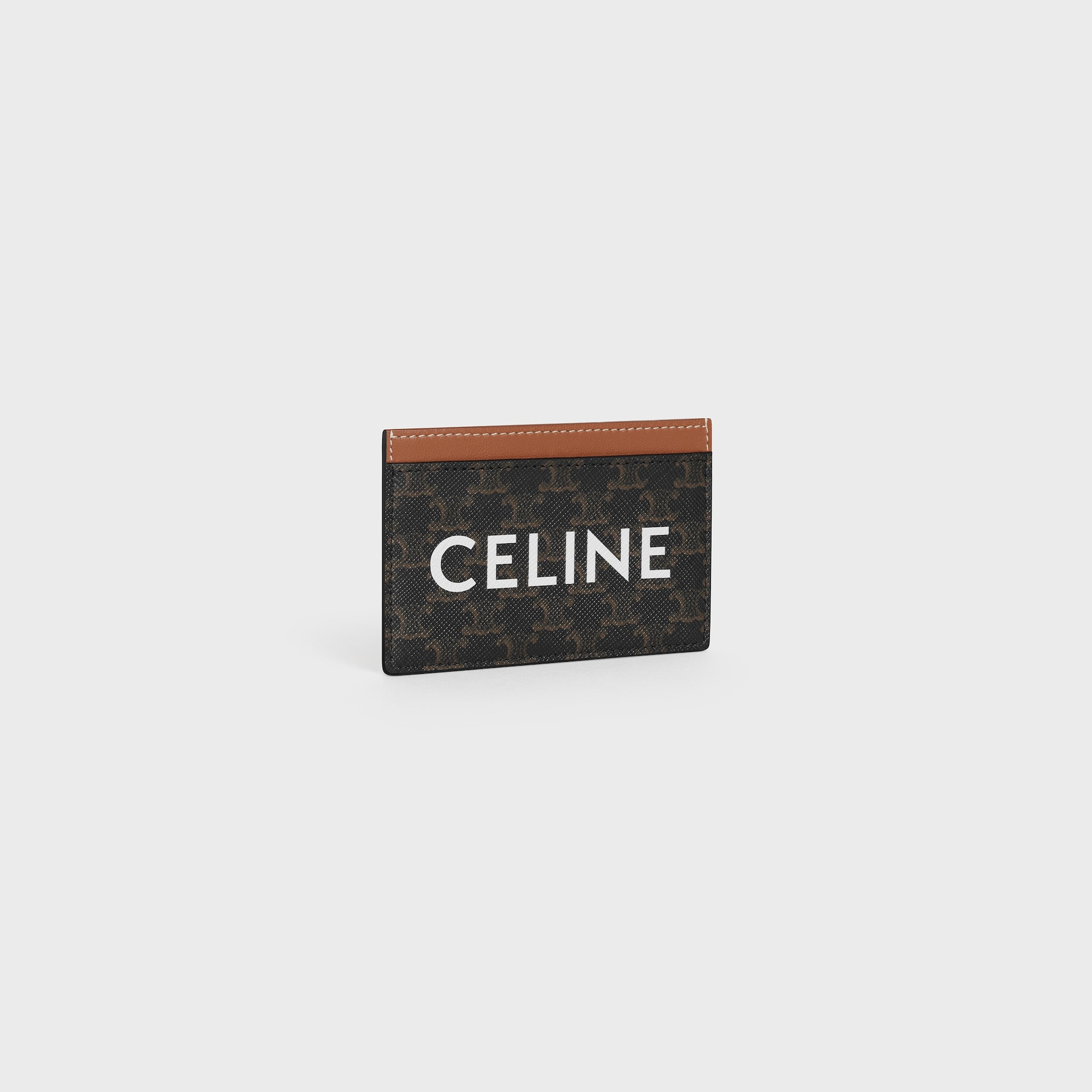CARD HOLDER IN TRIOMPHE CANVAS WITH CELINE PRINT TAN - Image 2