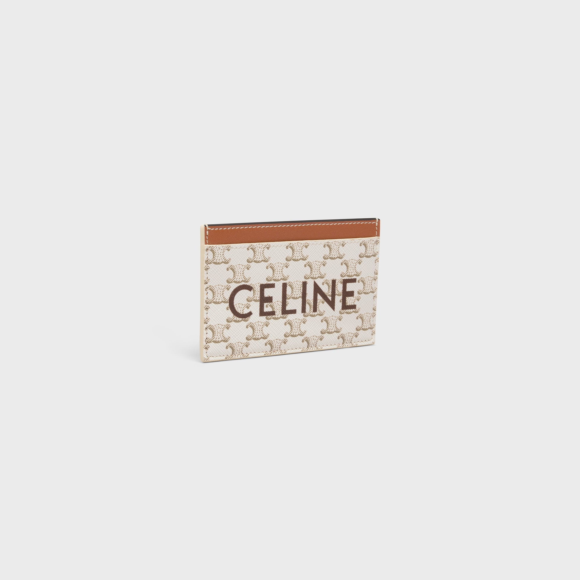 CARD HOLDER IN TRIOMPHE CANVAS WITH CELINE PRINT WHITE/TAN - Image 2
